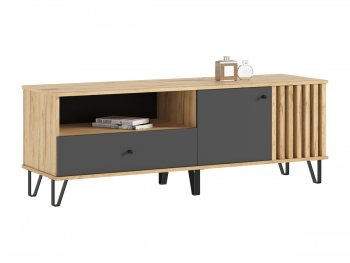 Тумба ТВ (1500) Роджина крафт/графит (Миф) в Ивделе - ivdel.mebel-e96.ru