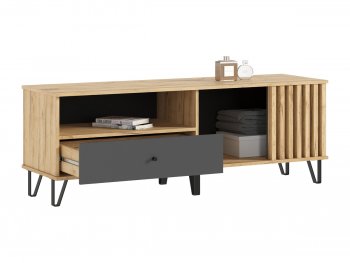 Тумба ТВ (1500) Роджина крафт/графит (Миф) в Ивделе - ivdel.mebel-e96.ru