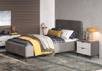 Кровать мягкая Шаде КР-340-М-12 ткань Simple 27 серый 1200 мм (СанТан) в Ивделе - ivdel.mebel-e96.ru | фото