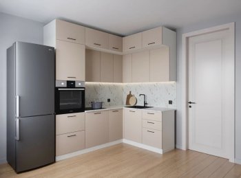Кухонный гарнитур угловой Шампань 2200*1700 мм (Санвут) в Ивделе - ivdel.mebel-e96.ru