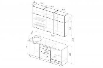 Кухонный гарнитур Шелли макси 1800 мм (Герда) в Ивделе - ivdel.mebel-e96.ru