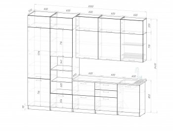 Кухонный гарнитур Шелли макси 3000 мм (Герда) в Ивделе - ivdel.mebel-e96.ru