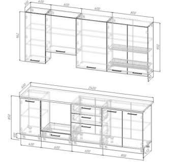 Кухонный гарнитур Старое дерево МДФ 2400 мм Sanvut в Ивделе - ivdel.mebel-e96.ru