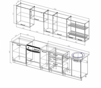 Кухонный гарнитур Руанда 3000 мм в Ивделе - ivdel.mebel-e96.ru