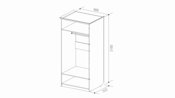 Шкаф 900 мм 2х дверный для платья ШиК-2 (Уголок Школьника 2) в Ивделе - ivdel.mebel-e96.ru