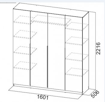 Шкаф 1600 мм ШК-5 с антресолью графит (СВ) в Ивделе - ivdel.mebel-e96.ru