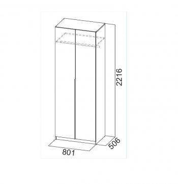 Шкаф 800 мм ШК-5 с антресолью графит (СВ) в Ивделе - ivdel.mebel-e96.ru