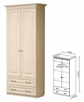 Шкаф 2-х дверный для платья с ящиками Визит-15 в Ивделе - ivdel.mebel-e96.ru