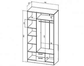 Шкаф 3-х створчатый Коста-Рика 1200 мм (Лин) в Ивделе - ivdel.mebel-e96.ru