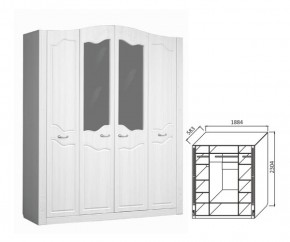 Шкаф 4-х дверный для платья и белья Ева-10 в Ивделе - ivdel.mebel-e96.ru | фото