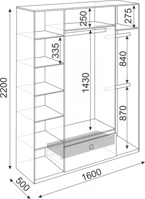 Шкаф 4-х створчатый Глэдис 1600 (модуль 24) в Ивделе - ivdel.mebel-e96.ru