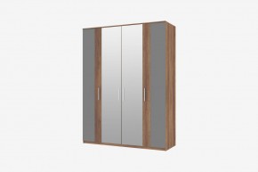 Шкаф 4-х створчатый, с 2 зеркалами Джолин, дуб каньон / графит (ПМ 245.04) в Ивделе - ivdel.mebel-e96.ru | фото