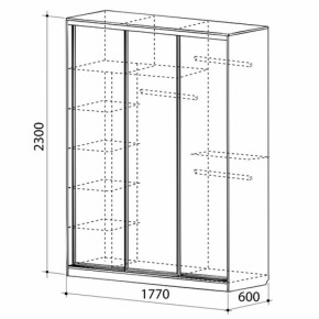 Шкаф-купе Бассо 1-600 (полки слева) в Ивделе - ivdel.mebel-e96.ru