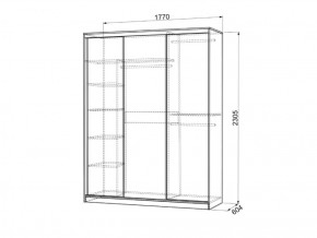 Шкаф-купе Бассо 7-600 27 (полки слева) в Ивделе - ivdel.mebel-e96.ru