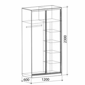 Шкаф-купе Рио 1-600 Бабочки (полки справа) в Ивделе - ivdel.mebel-e96.ru