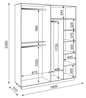 Шкаф 4-х дверный 1800 мм Тиффани М22 (Риннер) в Ивделе - ivdel.mebel-e96.ru