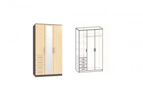 Шкаф Трио-1 3-х дверный с 4-мя ящиками и зеркалом в Ивделе - ivdel.mebel-e96.ru