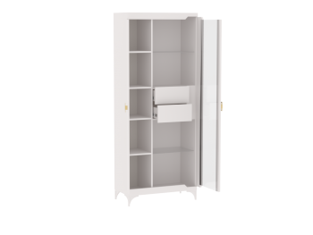 Пенал со стеклом широкий NEW Сиде Белый (СБК) в Ивделе - ivdel.mebel-e96.ru