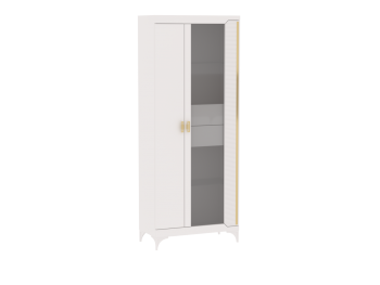 Пенал со стеклом широкий NEW Сиде Белый (СБК) в Ивделе - ivdel.mebel-e96.ru