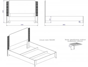 Кровать двуспальная Сиде Белый (СБК) в Ивделе - ivdel.mebel-e96.ru