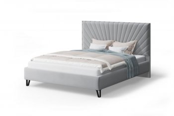 Кровать Сильвия мягкая Stone (серый), 1600 (МЛК) в Ивделе - ivdel.mebel-e96.ru