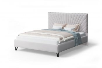 Кровать Сильвия мягкая Moonlight (серо-бежевый), 1600 (МЛК) в Ивделе - ivdel.mebel-e96.ru