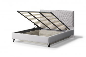Кровать с ПМ Сильвия мягкая Moonlight (серо-бежевый), 1600 (МЛК) в Ивделе - ivdel.mebel-e96.ru