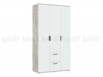 Шкаф 1200 мм Сильвия, дуб юкон/белый (Миф) в Ивделе - ivdel.mebel-e96.ru
