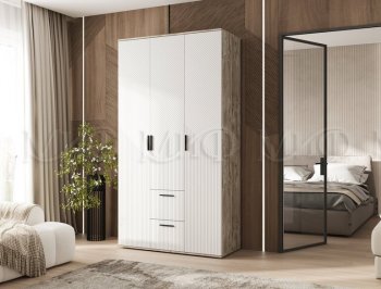 Шкаф 1200 мм Сильвия, дуб юкон/белый (Миф) в Ивделе - ivdel.mebel-e96.ru