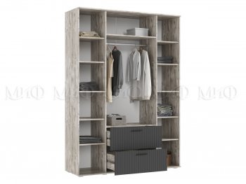 Шкаф 1600 мм Сильвия, дуб юкон/графит (Миф) в Ивделе - ivdel.mebel-e96.ru