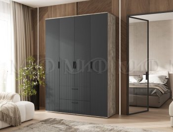 Шкаф 1600 мм Сильвия, дуб юкон/графит (Миф) в Ивделе - ivdel.mebel-e96.ru