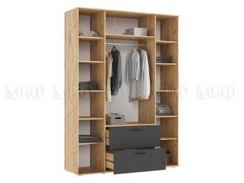 Шкаф 1600 мм Сильвия, крафт/графит (Миф) в Ивделе - ivdel.mebel-e96.ru