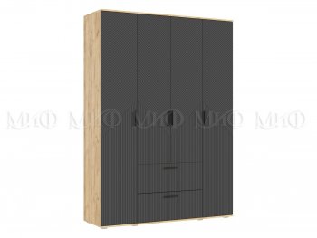Шкаф 1600 мм Сильвия, крафт/графит (Миф) в Ивделе - ivdel.mebel-e96.ru