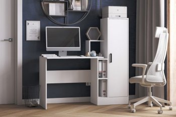 Компьютерный стол СКМ-2 белый (Микон) в Ивделе - ivdel.mebel-e96.ru