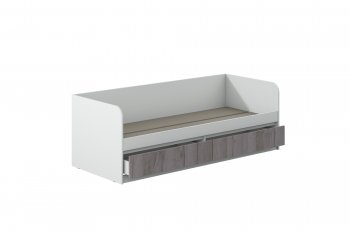 Кровать Соната 900 белый/крафт серый (Зарон) в Ивделе - ivdel.mebel-e96.ru