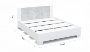 Спальня Аврора Кровать 160 со встроенным основанием под матрас Белый/Ателье светлый в Ивделе - ivdel.mebel-e96.ru | фото