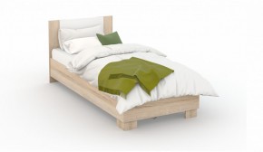 Спальня Аврора Кровать 90 со встроенным основанием под матрас Дуб сонома/Белый в Ивделе - ivdel.mebel-e96.ru | фото