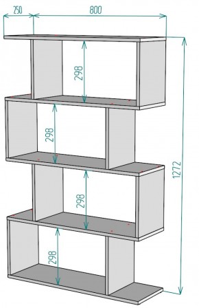 Стеллаж S54 (Белый) в Ивделе - ivdel.mebel-e96.ru