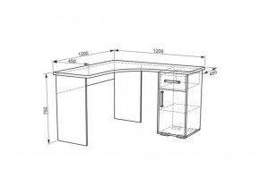 Стол компьютерный угловой Лайт-1 (1200) в Ивделе - ivdel.mebel-e96.ru