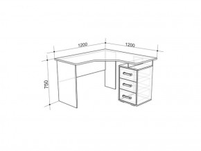 Стол компьютерный угловой Лайт-2 (1200) в Ивделе - ivdel.mebel-e96.ru