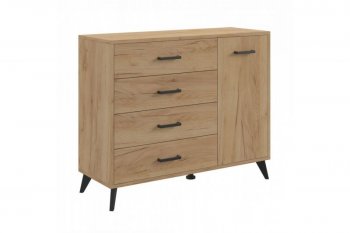 Комод-Тумба (1дв,4ящ) SVETLANA LOFT, дуб золотой (Генезис) в Ивделе - ivdel.mebel-e96.ru