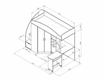 Кровать-чердак Теремок 1 Гранд белый/голубой (ФМ) в Ивделе - ivdel.mebel-e96.ru