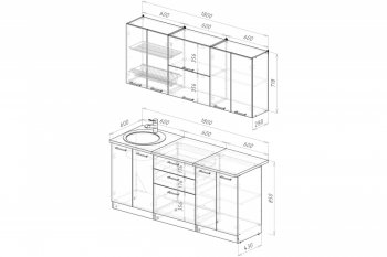 Кухонный гарнитур Терция макси 2 1800 мм (Герда) в Ивделе - ivdel.mebel-e96.ru