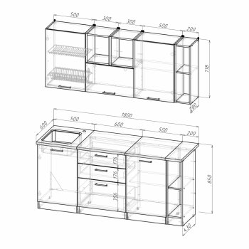 Кухонный гарнитур Томилла макси 4 1800 мм (Герда) в Ивделе - ivdel.mebel-e96.ru