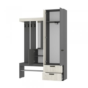 Прихожая Трамп графит/крафт белый (БТС) в Ивделе - ivdel.mebel-e96.ru