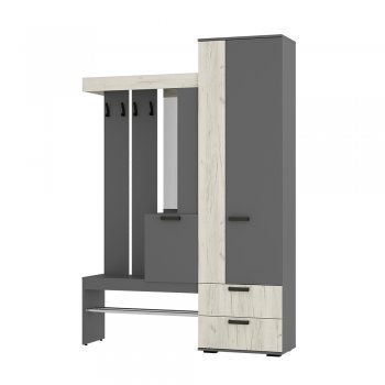 Прихожая Трамп графит/крафт белый (БТС) в Ивделе - ivdel.mebel-e96.ru
