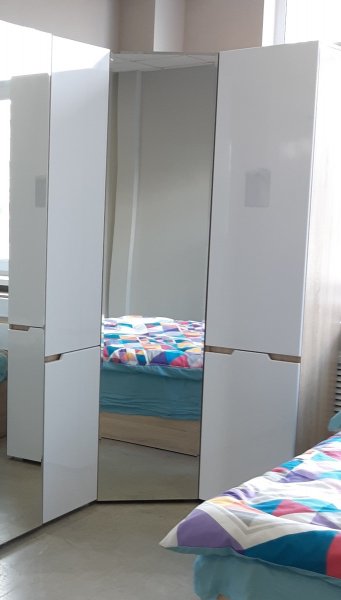 Угловой шкаф с зеркалом Трио (Эко) в Ивделе - ivdel.mebel-e96.ru | фото