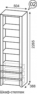 Шкаф-стеллаж №2 Твист (ИжМ) в Ивделе - ivdel.mebel-e96.ru