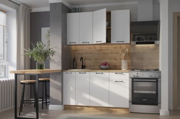 КУхонный гарнитур Валерия 1400 мм вотан/белый (Сурская) в Ивделе - ivdel.mebel-e96.ru