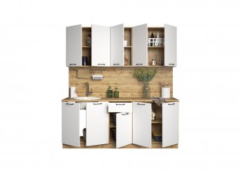 КУхонный гарнитур Валерия 2000 мм вотан/белый (Сурская) в Ивделе - ivdel.mebel-e96.ru